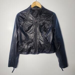 Ashley 26 International black faux leather cropped jacket Size XL